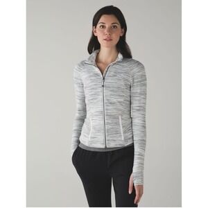 Lululemon Hustle In Your Bustle Jacket Space Dye Camo White Silver Sz 6 RARE NEW